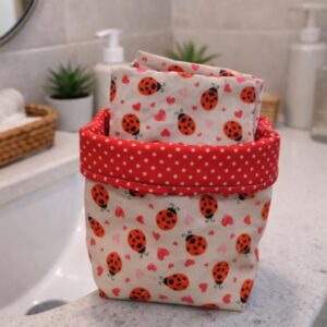 panier réversible et cotons